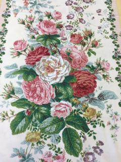 Pugéty růží v pruzích   CA457 (originální textilie na závěs, polštáře, ubrus....)
