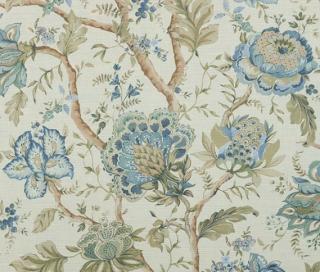 Roztodivné květy v modré (pevná silná bavlna na polštáře, přehozy, závěsy)