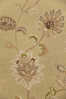 Starozlaté květy  CA156 (tkaná čalounická textilie - vhodné i na elegantní závěs)