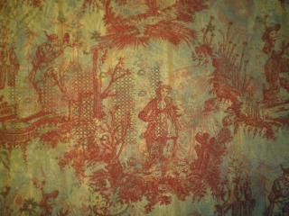 Textilie "Mandarin" červenozelená (100% bavlněná textilie - závěs i lehký čaloun)