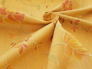 Tkané květy v mandarinkové (na čalounění i závěsy, polštáře, těžká látka na zateplení)