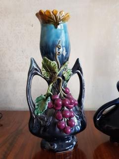 Vysoká secesní váza s ovocem (originální secesní předmět)