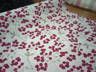 Žinylkové květy v růžové CA435 (tkaná látka na závěsy, polštáře, přehozy)