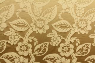 Zlaté květy na hedvábí 5 metrů (oboustranná textilie - elegantní závěs i lehká čalounění)