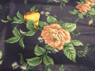 Žluté hrušky s růžemi  CA451 (květinová textilie na závěs, polštáře, ubrus....)