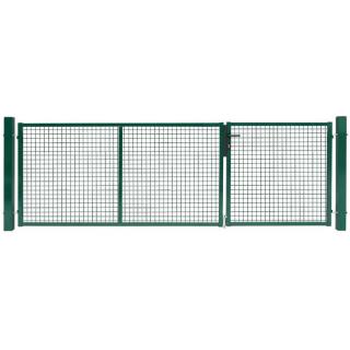 Brána dvoukřídlá 175 x 300 cm, svařované pletivo, FAB, zelená