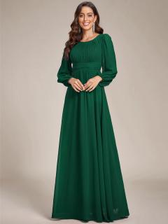 Dlouhé šaty s rukávem MIRAI zelené
