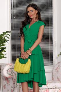 Elegantní áčkové midi šaty CHIARA zelené