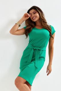 Jednoduché šaty OLIWIA s krátkým rukávem zelené