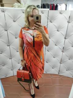 Pohodlné dámské šaty Axello 27006 s krátkým rukávem vícebarevné