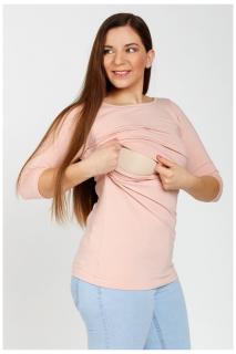 Kojící tričko Cindy BIOBAVLNA dusky pink Velikost: XL