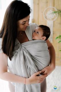 Little Frog Ring Sling Pure Linen Fossil Velikost: M