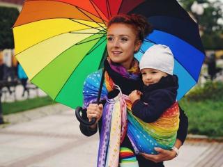 Little Frog Ring Sling Rainbow Stars Velikost: M