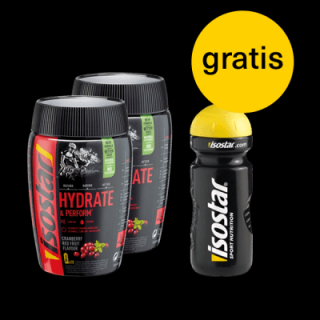 Isostar HYDRATE & PERFORM 2x400G BRUSINKA + BIDON GRATIS