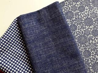 Balíček zbytků - tmavě modrá kolekce - bavlna plátno -metráž