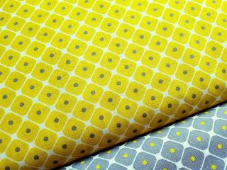 Geometrie žlutá - pantone - látka - plátno - bavlna - metráž-150cm