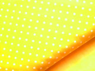 ZBYTEK 1,05m Bílé puntíky - žlutá látka pantone - plátno - bavlna - metráž -150 cm