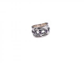 Stříbný prsten se zirkony - Velikost 8 - Ag 925/1000 - Shablool