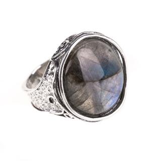 Stříbrný masivní prsten s labradoritem - Velikost 8 - Ag 925/1000 - Shablool