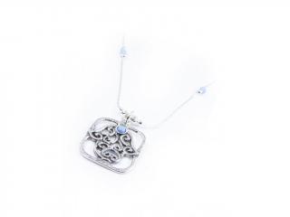 Stříbrný náhrdelník s chamsou a opály - Ag 925/1000 - Shablool