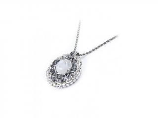 Stříbrný náhrdelník s moonstonem - Ag 925/1000 - Shablool