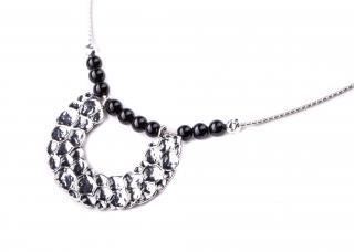 Stříbrný náhrdelník s onyxy - Ag 925/1000 - Shablool