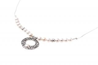 Stříbrný náhrdelník s perličkami - Ag 925/1000 - Shablool