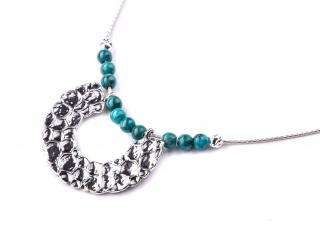 Stříbrný náhrdelník s tyrkysy - Ag 925/1000 - Shablool