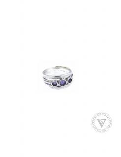 Stříbrný prsten s ametysty - Velikost 7 - Ag 925/1000 - Shablool