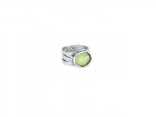 Stříbrný prsten s apple quartz - Velikost 8 - Ag 925/1000 - Shablool