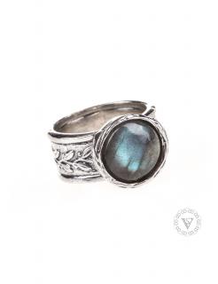 Stříbrný prsten s labradoritem - Velikost 9 - Ag 925/1000 - Shablool