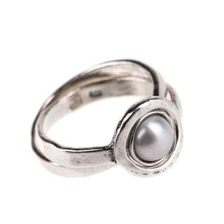 Stříbrný prsten s perlou - Velikost 7 - Ag 925/1000 - Shablool