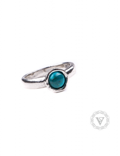 Stříbrný prsten s tyrkysem - Velikost 7 - Ag 925/1000 - Shablool