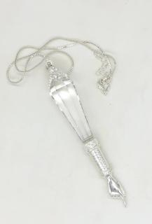 Swarovski crystal - Ukazovátko, velké, řetízek s adjustou JAD - barva: Stříbro