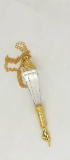 Swarovski crystal - Ukazovátko, velké, řetízek s adjustou JAD - barva: Zlato