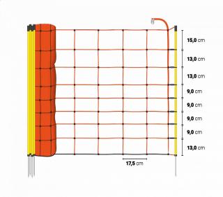 Síť pro ovce 90cm/50m oranžová