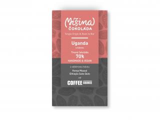 Tmavá čokoláda 70% Uganda s kávou