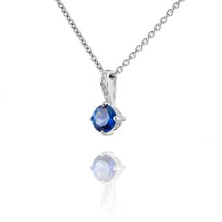 Jemný stříbrný náhrdelník s akvamarínem a zirkony - Meucci SS93N/10 Velikost: 42