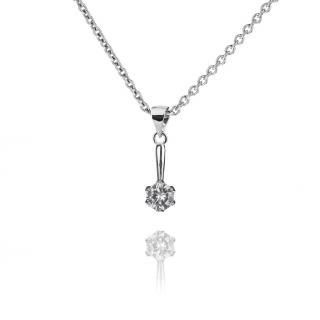 Jemný stříbrný náhrdelník se zirkonem - Meucci SS223N Velikost: 42