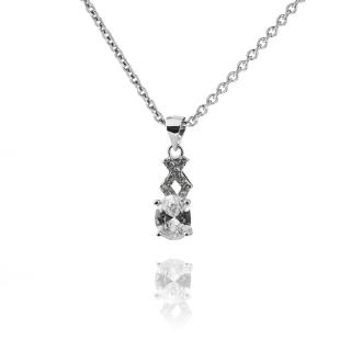 Jemný stříbrný náhrdelník se zirkonovou ozdobou - Meucci SS83N/08 Velikost: 42