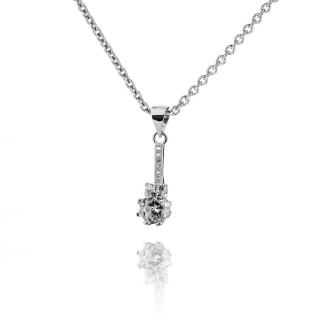 Jemný stříbrný náhrdelník se zirkony - Meucci SS112N Velikost: 42