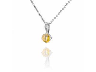 Jemný stříbrný náhrdelník se žlutým topazem a zirkony - Meucci SS93N/09 Velikost: 42
