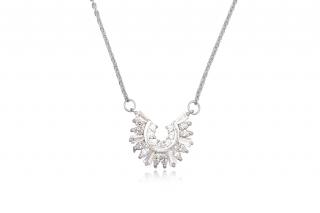 Krásně zdobený stříbrný náhrdelník se zirkony - Meucci TAN005