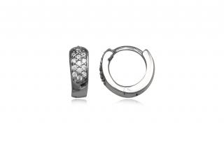 Stříbrné náušnice kroužky se zirkony - Meucci SE184