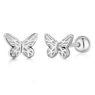Stříbrné náušnice ve tvaru motýlků - Meucci SYE057