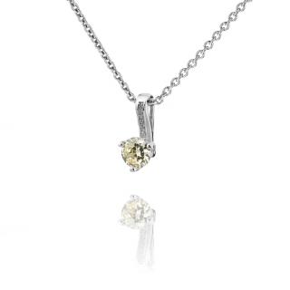 Stříbrný drobný náhrdelník s citrínem a zirkony - Meucci SS135N/09 Velikost: 55
