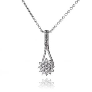 Stříbrný náhrdelník s bohatým zdobením se zirkony - Meucci SS256N Velikost: 42