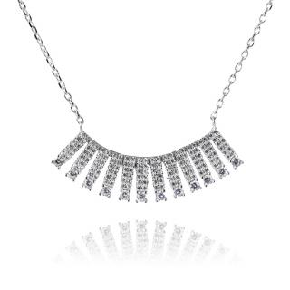 Stříbrný náhrdelník s desítkami zirkonů - Meucci SN018