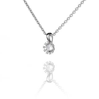 Stříbrný náhrdelník s dominantním zirkonem - Meucci SS250N Velikost: 42