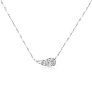 Stříbrný náhrdelník s křídlem zdobeným zirkony - Meucci SN136